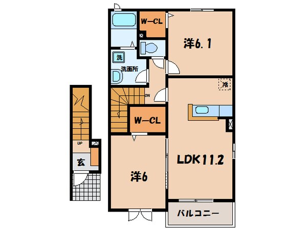 矢田小学校前 徒歩7分 2階の物件間取画像